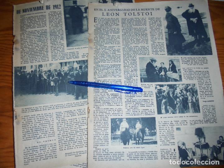 Coleccionismo de Revistas y Peri&oacute;dicos: RECORTE  PRENSA :  50 ANIVERSARIO DE LA MUERTE DE LEON TOLSTOI. SEMANA, NOVBRE, 1960