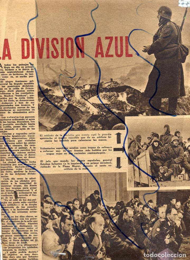 Coleccionismo de Revistas y Peri&oacute;dicos: DIVISION AZUL 1941  GENERAL ESTEBAN INFANTES  2 HOJAS REVISTA