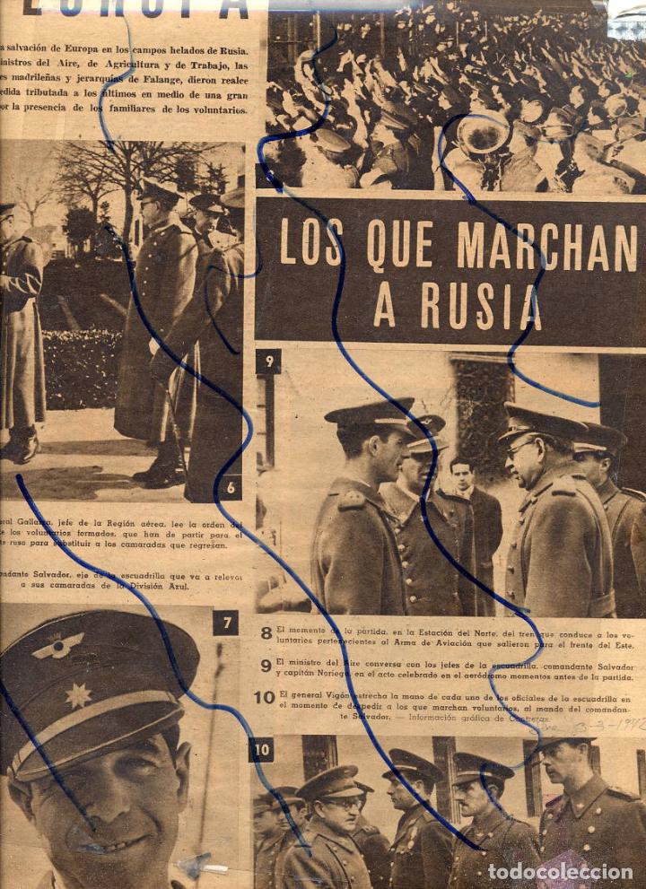Coleccionismo de Revistas y Peri&oacute;dicos: DIVISION AZUL 1942 LOS QUE MARCHAN A RUSIA HOJA REVISTA