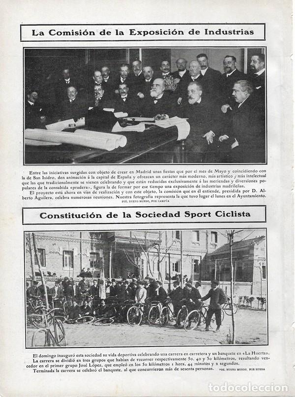 Coleccionismo de Revistas y Peri&oacute;dicos: 1907 HOJA REVISTA MADRID CICLISMO CONSTITUCI&Oacute;N DE LA SOCIEDAD SPORT CICLISTA