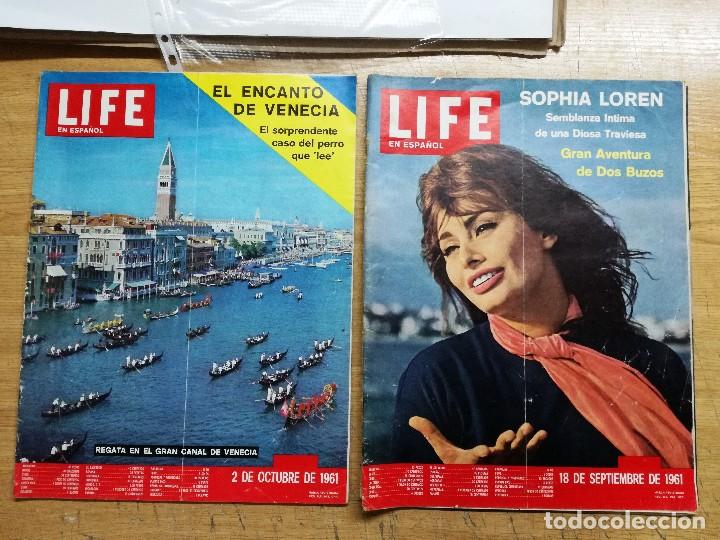 Coleccionismo de Revistas y Peri&oacute;dicos: DOS REVISTAS -LIFE EN ESPA&Ntilde;OL-SOFIA LOREN Y EL ENCANTO DE VENECIA 1961