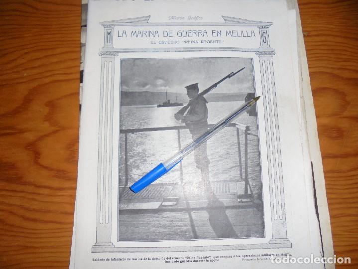 Coleccionismo de Revistas y Peri&oacute;dicos: RECORTE PRENSA :  MARINA DE GUERRA EN MELILLA : EL REINA REGENTE.  MUNDO GRAFICO, MARZO 1922