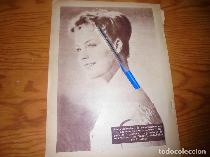 Coleccionismo de Revistas y Peri&oacute;dicos: RECORTE PRENSA : ROMY  SCHNEIDER EN SU ULTIMA PELICULA : KITTY. 7 FECHAS, JULIO 1947