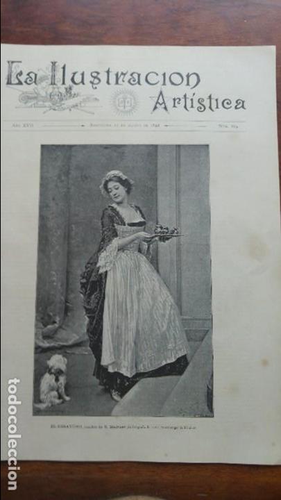 Coleccionismo de revistas y peri&oacute;dicos: LA ILUSTRACION ARTISTICA 22 DE AGOSTO DE 1898 N&ordm; 869 JOSE FERNANDEZ BREMON R.MADRAZO PORTADA