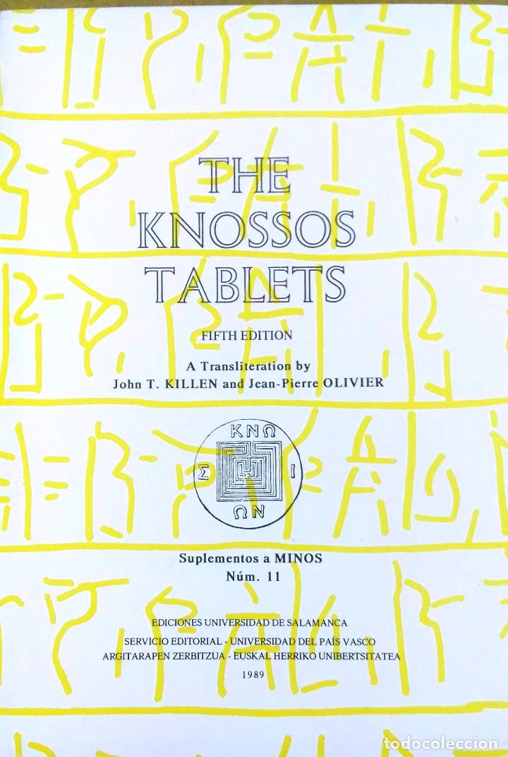 Collezionismo di Riviste e Giornali: Minos, 11, Suplementos. The Knossos Tablets. Fifth edition, 1989