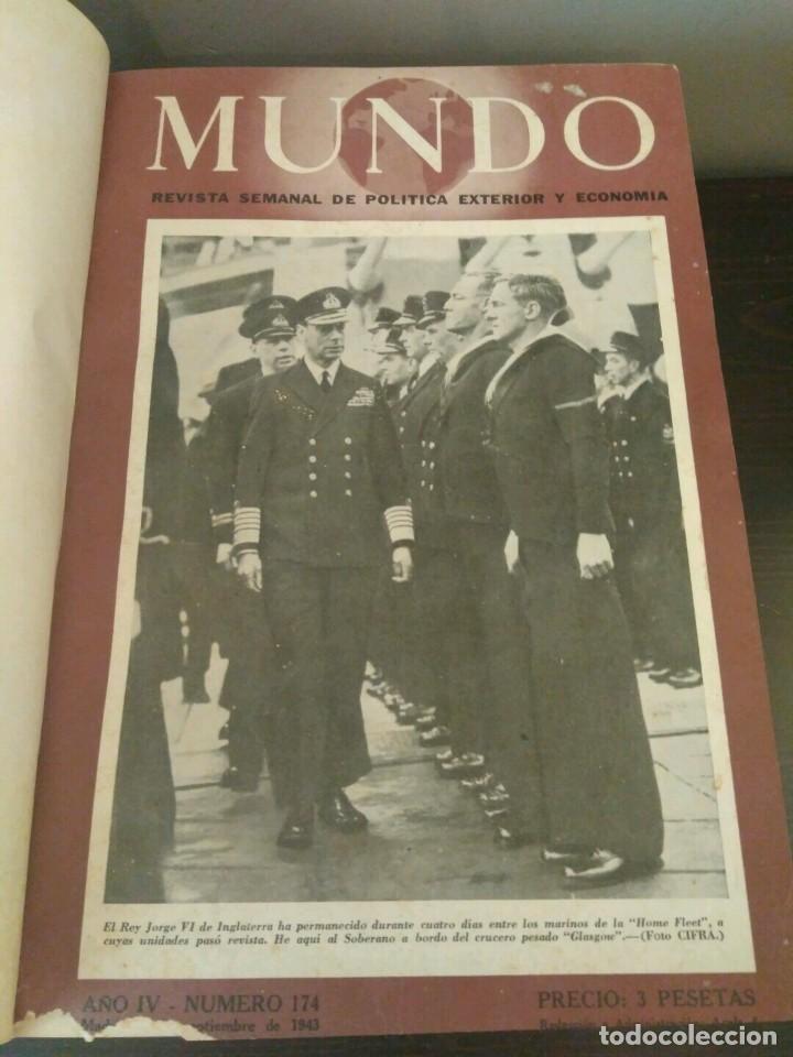 Coleccionismo de Revistas y Peri&oacute;dicos: MUNDO REVISTA SEMANAL DE POL&Iacute;TICA EXTERIOR Y ECONOM&Iacute;A - SEPTIEMBRE DICIEMBRE 1943 -TOMO ENCUADERNADO