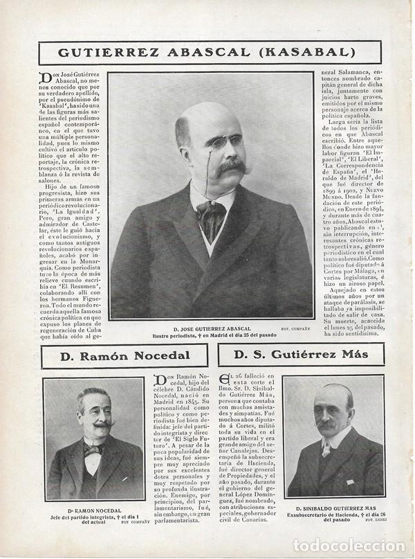 Colecionismo de Revistas e Jornais: 1907 HOJA REVISTA FALLECIMIENTO DEL PERIODISTA JOS&Eacute; GUTI&Eacute;RREZ ABASCAL 'KASABAL'