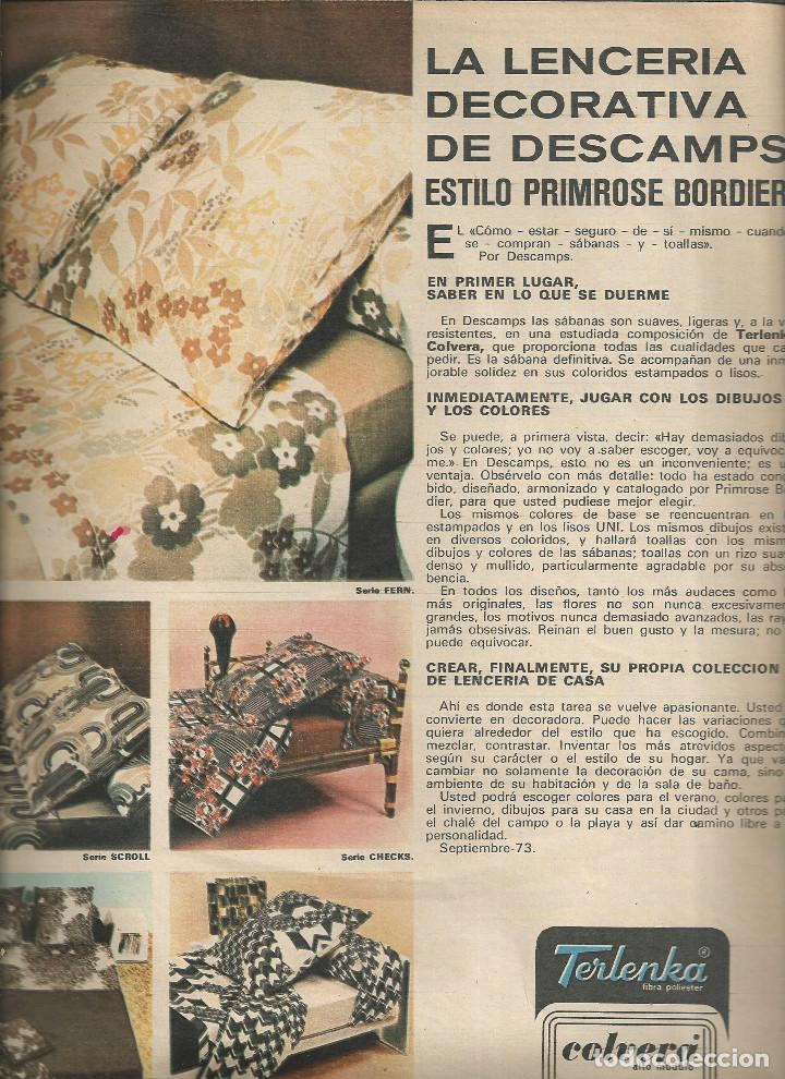 Collezionismo di Riviste e Giornali: ANUNCIO *TERLENKA* LENCERIA DESCAMPS - HOJA REVISTA