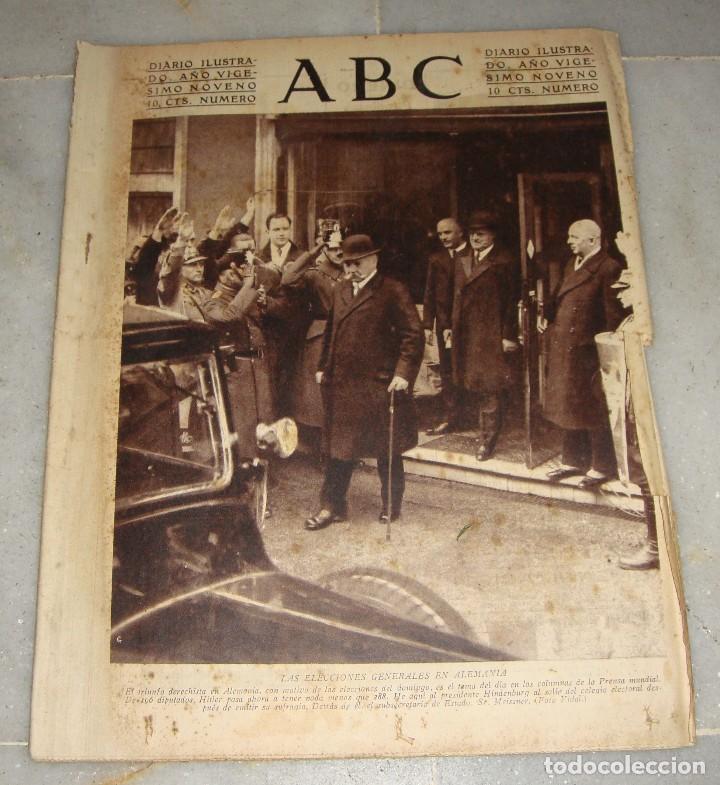 Coleccionismo de Revistas y Peri&oacute;dicos: Diario Ilustrado ABC. 1933. Portada: las elecciones generales en Alemania.
