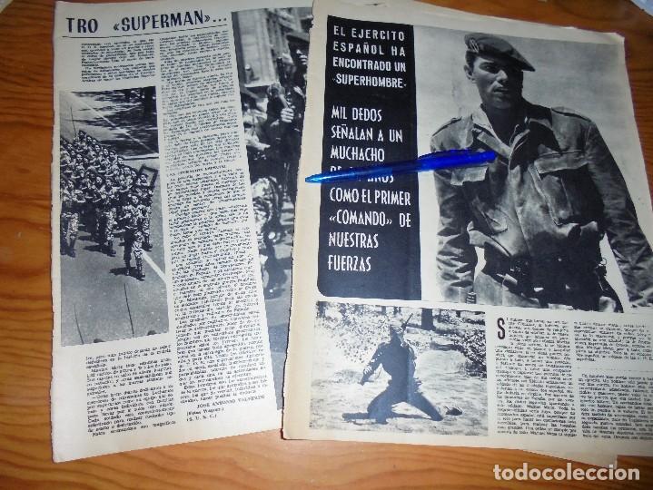 Coleccionismo de revistas y peri&oacute;dicos: RECORTE  PRENSA : EL EJERCITO ESPA&Ntilde;OL HA ENCONTRADO UN SUPERHOMBRE.  SABADO GRAFICO, MAYO 1965