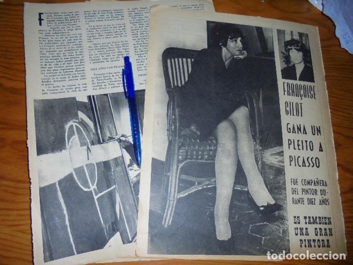 Coleccionismo de revistas y peri&oacute;dicos: RECORTE PRENSA :  FRAN&Ccedil;OISE GILOT, GANA UN PLEITO A PICASSO.  SABADO GRAFICO, MAYO 1965