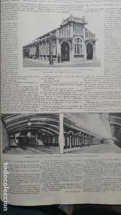 Coleccionismo de revistas y peri&oacute;dicos: APEADERO ESTACION DE PASEO DE GRACIA BARCELONA ANDENES TREN FERROCARRIL REVISTA A&Ntilde;O 1902