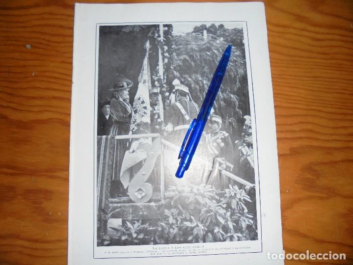 Coleccionismo de revistas y peri&oacute;dicos: RECORTE PRENSA : LA REINA D. VICTORIA EUGENIA Y LOS ARTILLEROS. BLANCO Y NEGRO, OCTBRE 1915