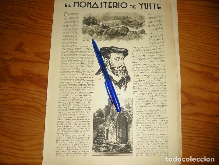 Coleccionismo de Revistas y Peri&oacute;dicos: RECORTE PRENSA : EL MONASTERIO DE YUSTE.   ALGO, AGOSTO 1934