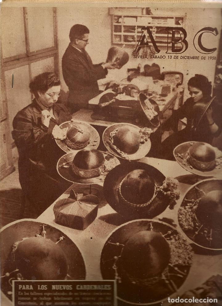 Coleccionismo de Revistas y Peri&oacute;dicos: ABC. N&ordm; 17253. PARA LOS NUEVOS CARDENALES. SEVILLA. S&Aacute;BADO, 13 DICIEMBRE  1958.(ST/MG/BL4)