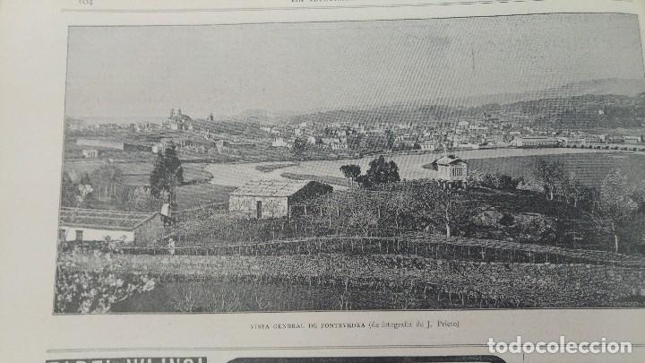 Colecionismo de Revistas e Jornais: VISTA GENERAL DE PONTEVEDRA HOJA A&Ntilde;O 1893