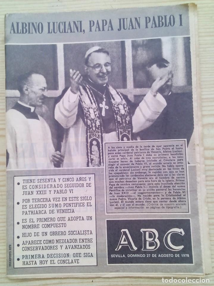 Coleccionismo de Revistas y Peri&oacute;dicos: Periodico ABC Sevilla - 27 Agosto 1978