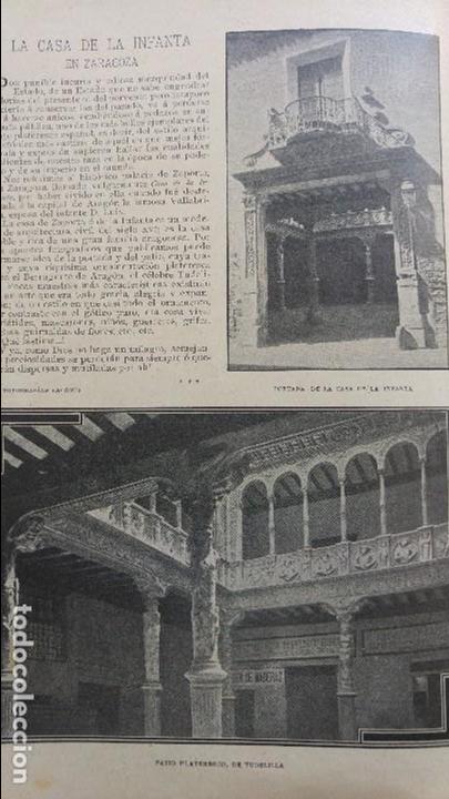 Collezionismo di Riviste e Giornali: LA CASA DE LA INFANTA EN ZARAGOZA PALACIO DE ZAPORTA VALLABRIGA HOJA REVISTA A&Ntilde;O 1903