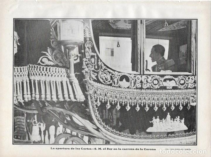 Collezionismo di Riviste e Giornali: 1907 HOJA REVISTA MADRID APERTURA CORTES REY ALFONSO XIII CARROZA REAL