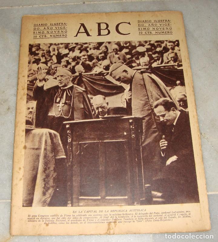 Coleccionismo de Revistas y Peri&oacute;dicos: Diario Ilustrado ABC. 1933. Portada: en la capital de la Rep&uacute;blica Austriaca.
