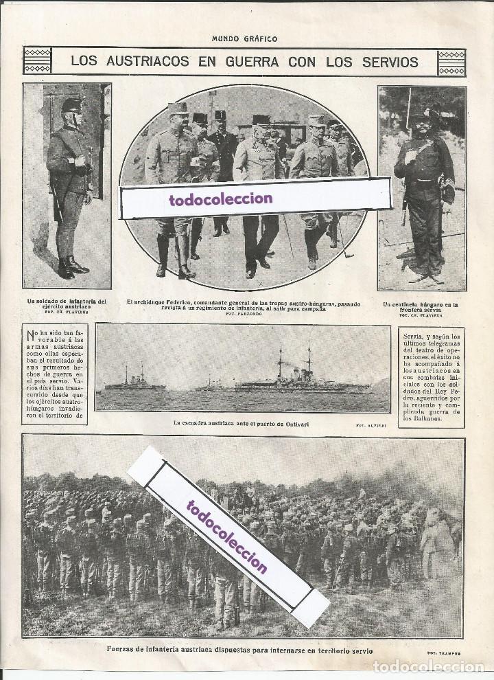 Coleccionismo de Revistas y Peri&oacute;dicos: AUSTRIA, 1914 - AUSTRIACOS EN GUERRA CON SERVIOS, FUERZAS INFANTERIA AUSTRIACA, HOJA REVISTA