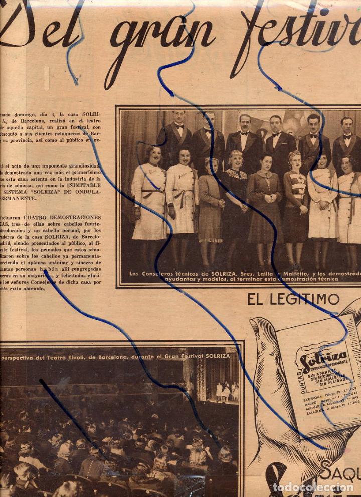 Coleccionismo de revistas y peri&oacute;dicos: SOLRIZA 1941 GRAN FESTIVAL HOJA REVISTA