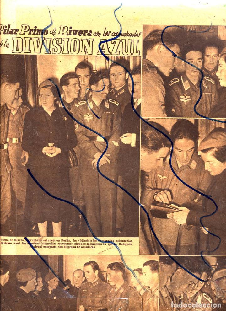 Coleccionismo de Revistas y Peri&oacute;dicos: DIVISION AZUL 1941 PILAR PRIMO DE RIVERA EN BERLIN HOJA REVISTA