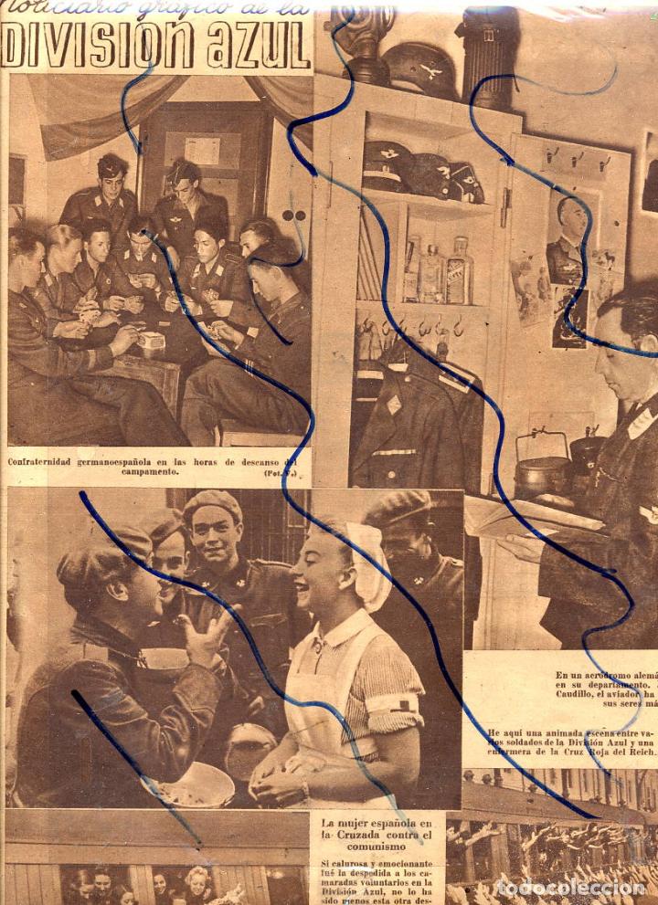 Coleccionismo de Revistas y Peri&oacute;dicos: DIVISION AZUL  1941  ENFERMERAS DESPEDIDAS EN ESTACION VIA ALEMANIIA HOJA REVISTA