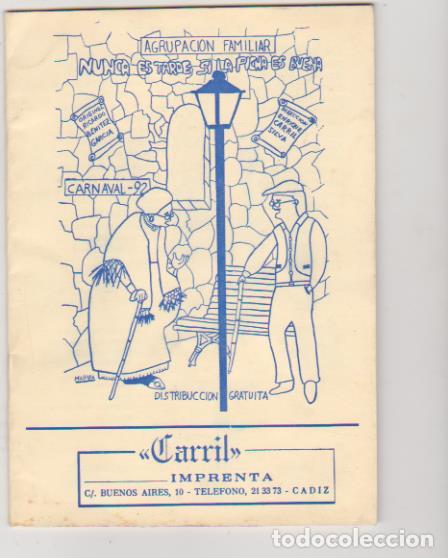 Coleccionismo de Revistas y Peri&oacute;dicos: Carril. Carnaval-92. C&aacute;diz. 18x13. 20 p&aacute;ginas.