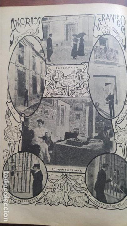 Colecionismo de Revistas e Jornais: AMORIOS VERANIEGOS 2 HOJAS A&Ntilde;O 1903