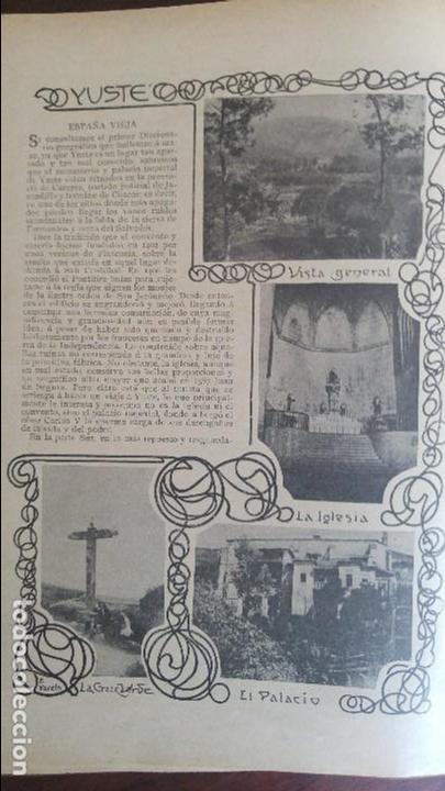 Collezionismo di Riviste e Giornali: MONASTERIO Y PALACIO DE YUSTE CACERES 2 HOJAS REVISTA A&Ntilde;O 1903