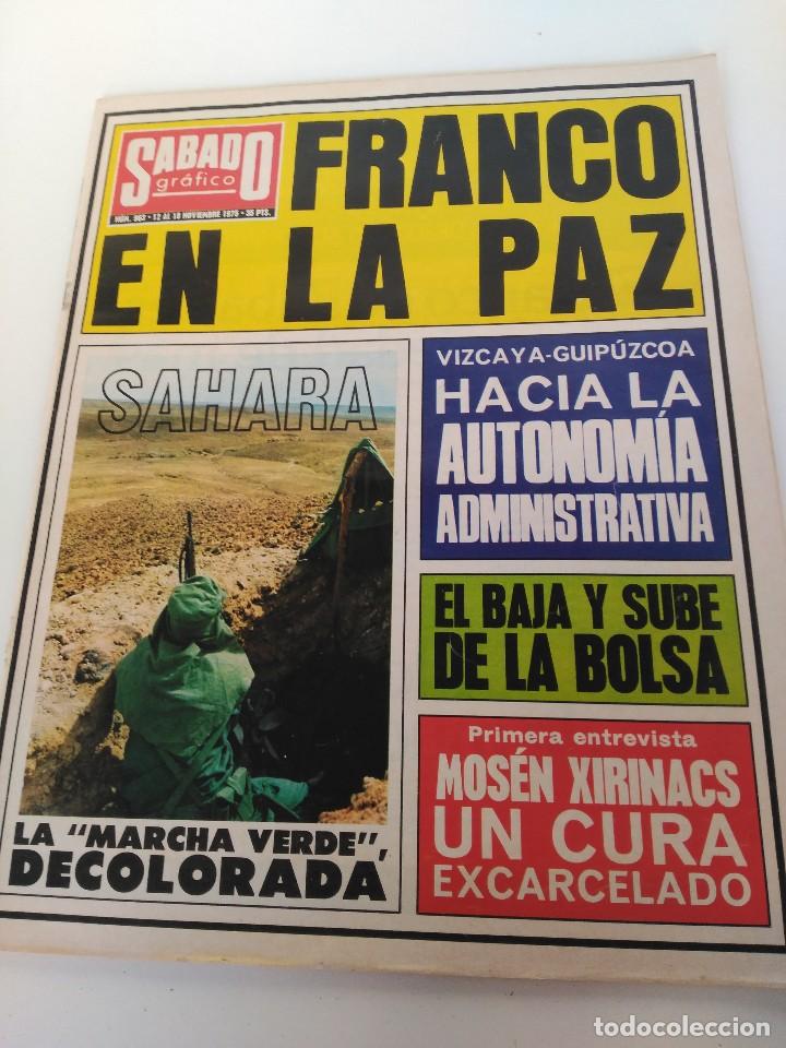 Sammeln von Zeitschriften und Zeitungen: Revista S&aacute;bado gr&aacute;fico 18 Noviembre 1975, Franco en la Paz y Sahara