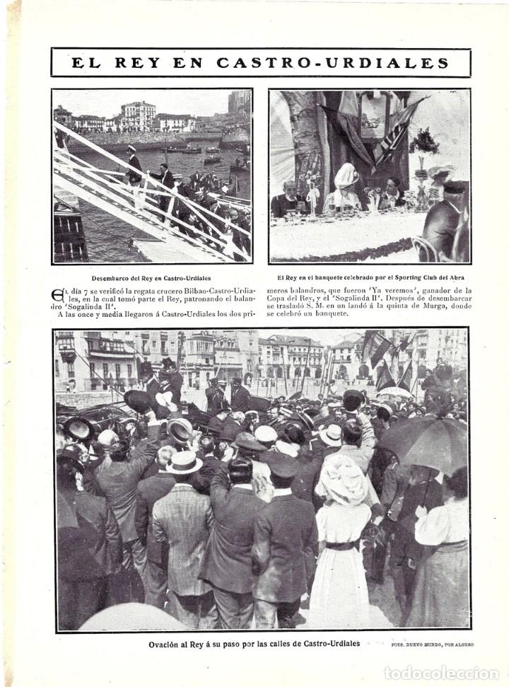 Colecionismo de Revistas e Jornais: 1907 HOJA REVISTA CANTABRIA SANTANDER REY ALFONSO XIII DESEMBARCO CALLES SPORTING CLUB DEL ABRA