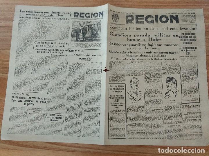 Sammeln von Zeitschriften und Zeitungen: Diario La Regi&oacute;n Oviedo mayo1938 Guerra Civl, Hitler, Tesoro art&iacute;stico L&eacute;rido destruido,