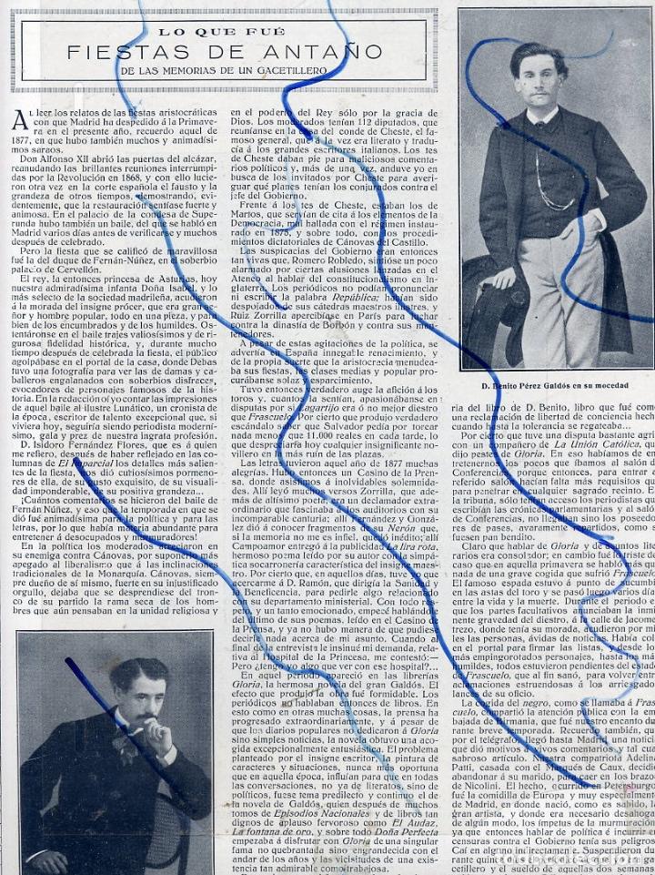 Coleccionismo de revistas y peri&oacute;dicos: BENITO PEREZ GALDOS 1914  FIESTAS DE ANTA&Ntilde;O HOJA REVISTA
