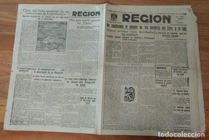 Coleccionismo de Revistas y Peri&oacute;dicos: Diario La Regi&oacute;n Oviedo agosto 1938 Guerra Civil, Frente Ebro, Extremadura, Carrascalejo