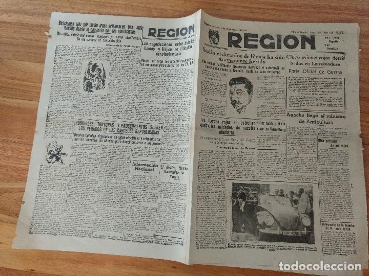 Coleccionismo de Revistas y Peri&oacute;dicos: Diario La Regi&oacute;n Oviedo septiembre 1938 Guerra Civil Extremadura, frente del Ebro c&aacute;rceles republica