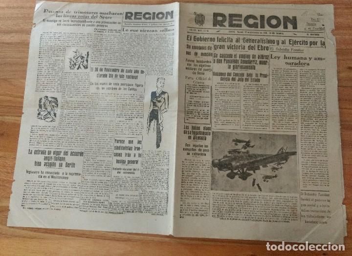 Coleccionismo de Revistas y Peri&oacute;dicos: Diario La Regi&oacute;n Oviedo noviembre 1938 Guerra Civil Victoria frente del Ebro aviaci&oacute;n,