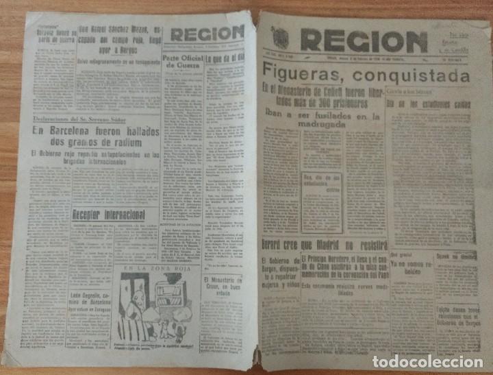 Coleccionismo de Revistas y Peri&oacute;dicos: Diario La Regi&oacute;n Oviedo febrero 1939 Guerra Civil, Figueras conquistada, Berard, Sanchez Mazas