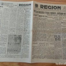Coleccionismo de Revistas y Periódicos: DIARIO LA REGIÓN OVIEDO AGOSTO 1939 MILICIAS MANIOBRAS ITALIANAS, TRAVIESO MELENITAS, CRUZ VICTORIA. Lote 129305035