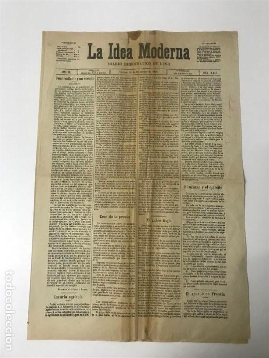 Coleccionismo de revistas y peri&oacute;dicos: La Idea Moderna. Diario Democr&aacute;tico de Lugo. 1898. Galicia