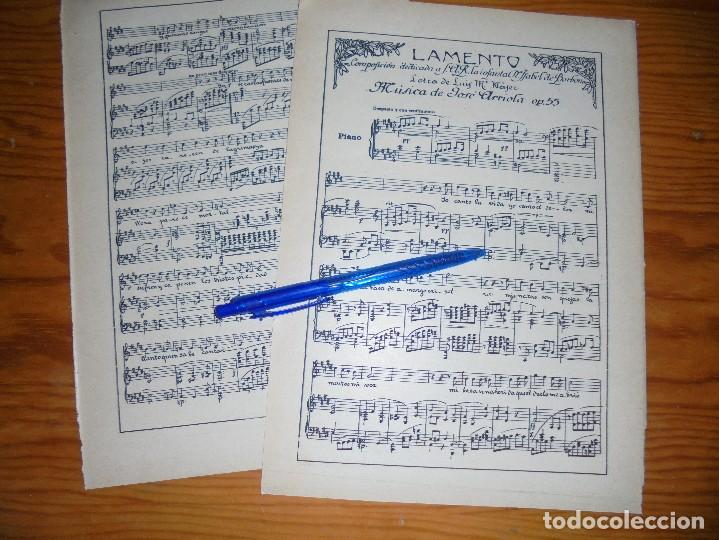 Coleccionismo de revistas y peri&oacute;dicos: RECORTE PRENSA : PARTITURA DE LA CANCION LAMENTO, DE JOSE ARRIOLA. BLANCO NEGRO, DCMBRE 1915