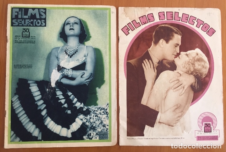 Sammeln von Zeitschriften und Zeitungen: CINE- REVISTA FILMS SELECTOS- BARCELONA- DOS EJEMPLARES NUMEROS 76- 78 A&Ntilde;O 1.932