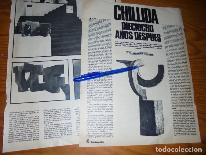 Coleccionismo de revistas y peri&oacute;dicos: RECORTE PRENSA :  EL ESCULTOR CHILLIDA, 18 A&Ntilde;OS DESPUES.  TRIUNFO, DCMBRE 1972