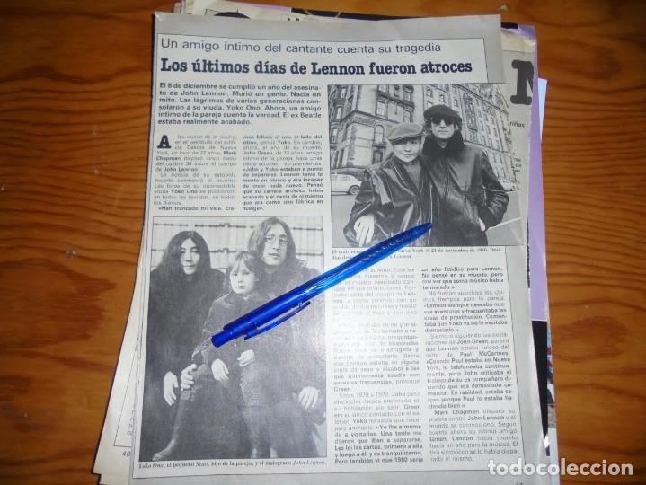 Coleccionismo de Revistas y Peri&oacute;dicos: RECORTE PRENSA : LOS ULTIMOS DIAS DE JOHN LENNON. PROTAGONISTAS, DCBRE 1981