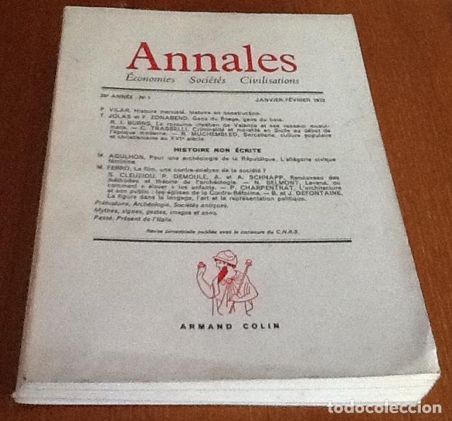 Coleccionismo de revistas y peri&oacute;dicos: Annales. Annee 28, No 1, 1973. Histoire non ecrite