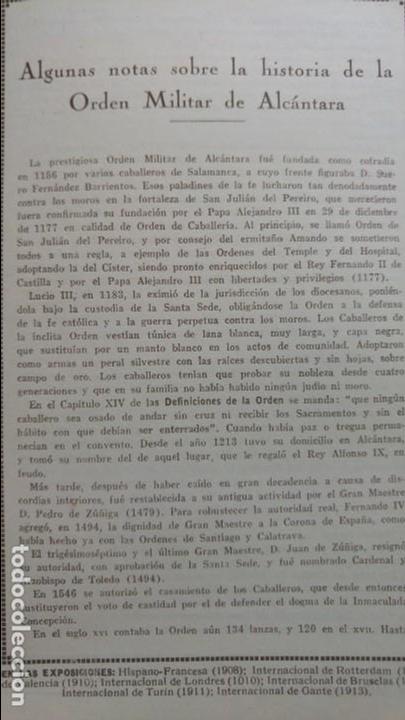 Collection Magazines and Newspapers: HISTORIA DE LA ORDEN MILITAR DE ALCANTARA 4 HOJAS A&Ntilde;O 1929
