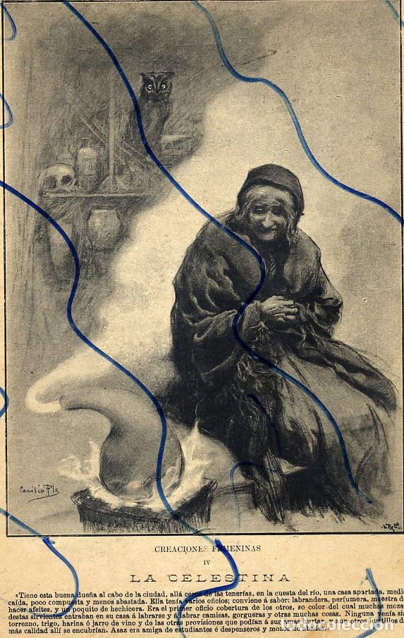 Coleccionismo de Revistas y Peri&oacute;dicos: CECILIO PLA 1899 LA  CELESTINA ILUSTRACION HOJA REVISTA