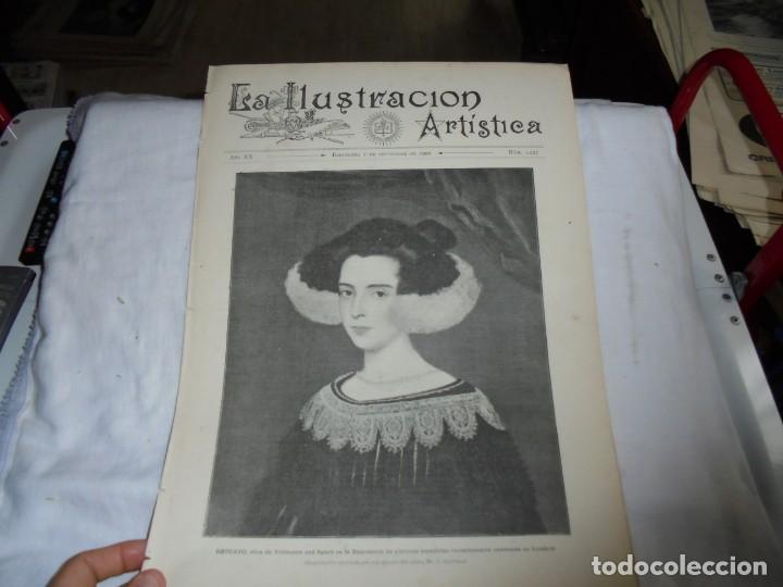 Coleccionismo de revistas y peri&oacute;dicos: RETRATO OBRA DE VELAZQUEZ EXPOSICION DE PINTURAS EN LO.HOJA DE REVISTA LA ILUSTRACION ARTISTICA 1901