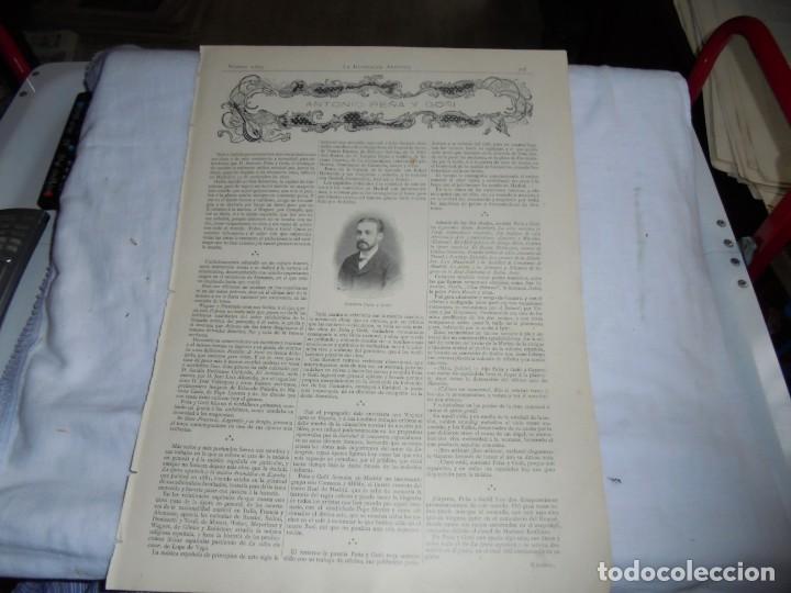 Collection Magazines and Newspapers: ANTONIO PE&Ntilde;A Y GO&Ntilde;I.HOJA DE REVISTA LA ILUSTRACION ARTISTICA 1901